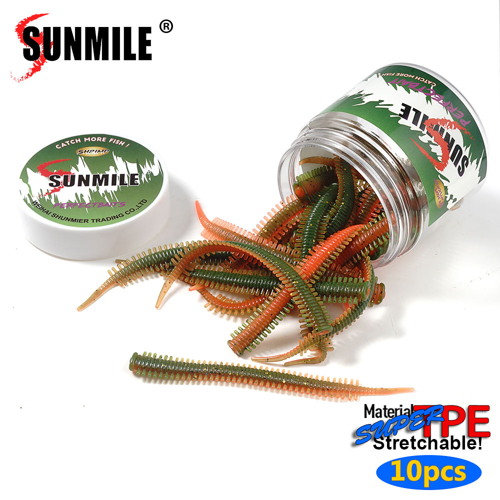 Fishing Equipment For Trout - SUNMILE 10 Stück Sandwurm-Köder 8,2 cm