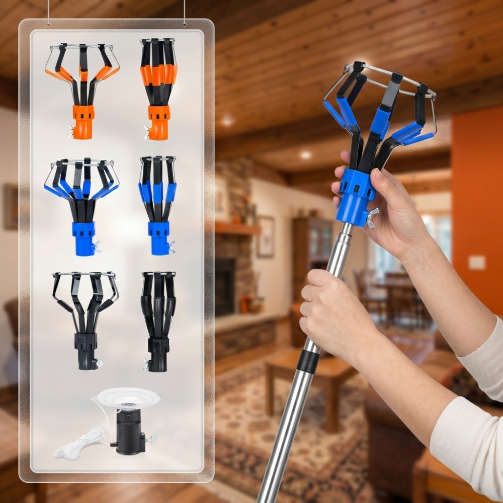 Telescopic Fishing Rod - 1/3-teiliger professioneller Glühbirnenwechsler, Teleskopstange aus Aluminiumlegierung,